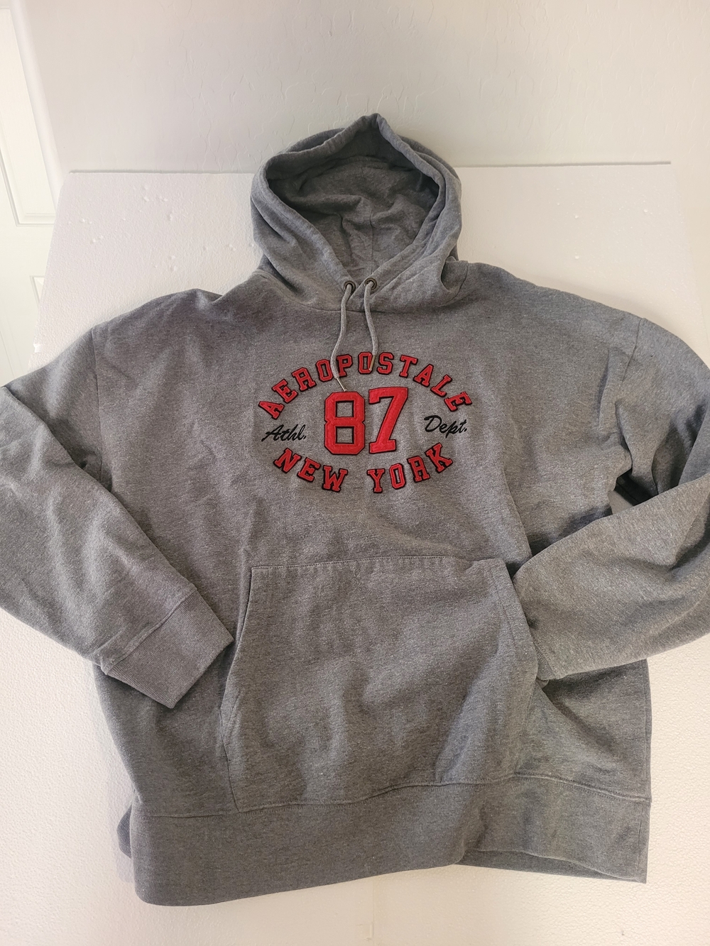 Aeropostale Gray Hoodie with Red '87 New York Logo XL